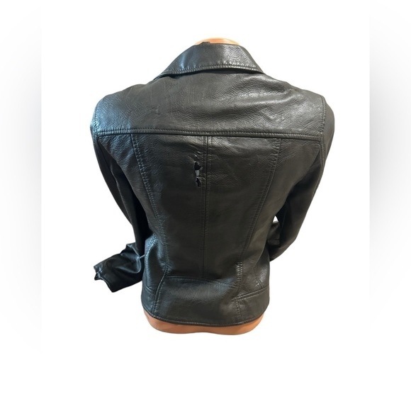 Blank NYC Dark Gray Faux Leather Moto Biker Jacket Size XS Nordstrom Zipper - Picture 3 of 13